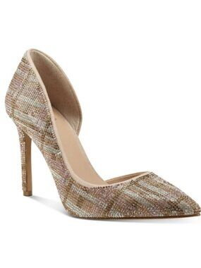 INC. Concepts Kenjay D'Orsay 56 Pink plaid Pumps Size (8) Orig $110